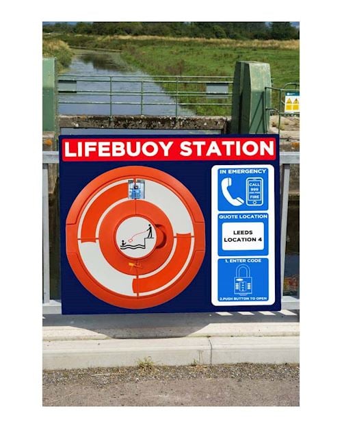 Lockable Lifebuoy Cabinet For 30 Inch buoys - Rail Mount